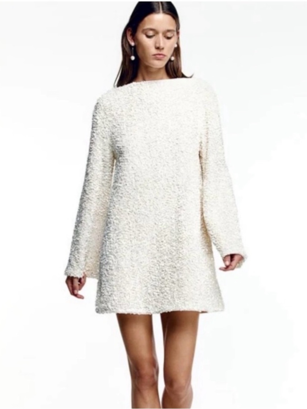 H&M Cream Sequined Cocktail Dress Size M